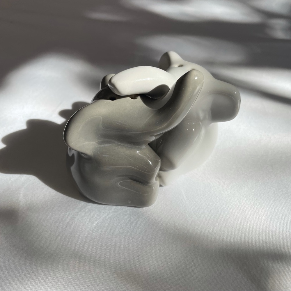 Vintage Hugging Elephant Salt and Pepper Shakers
